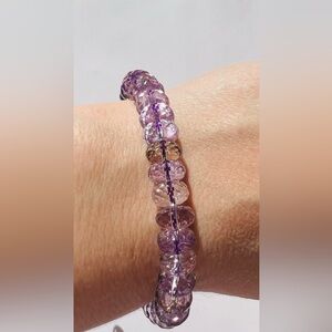 BAM53 Genuine 7.8mm-8.3mm Rondelle Bolivian Natural PASTEL Ametrine Bracelet